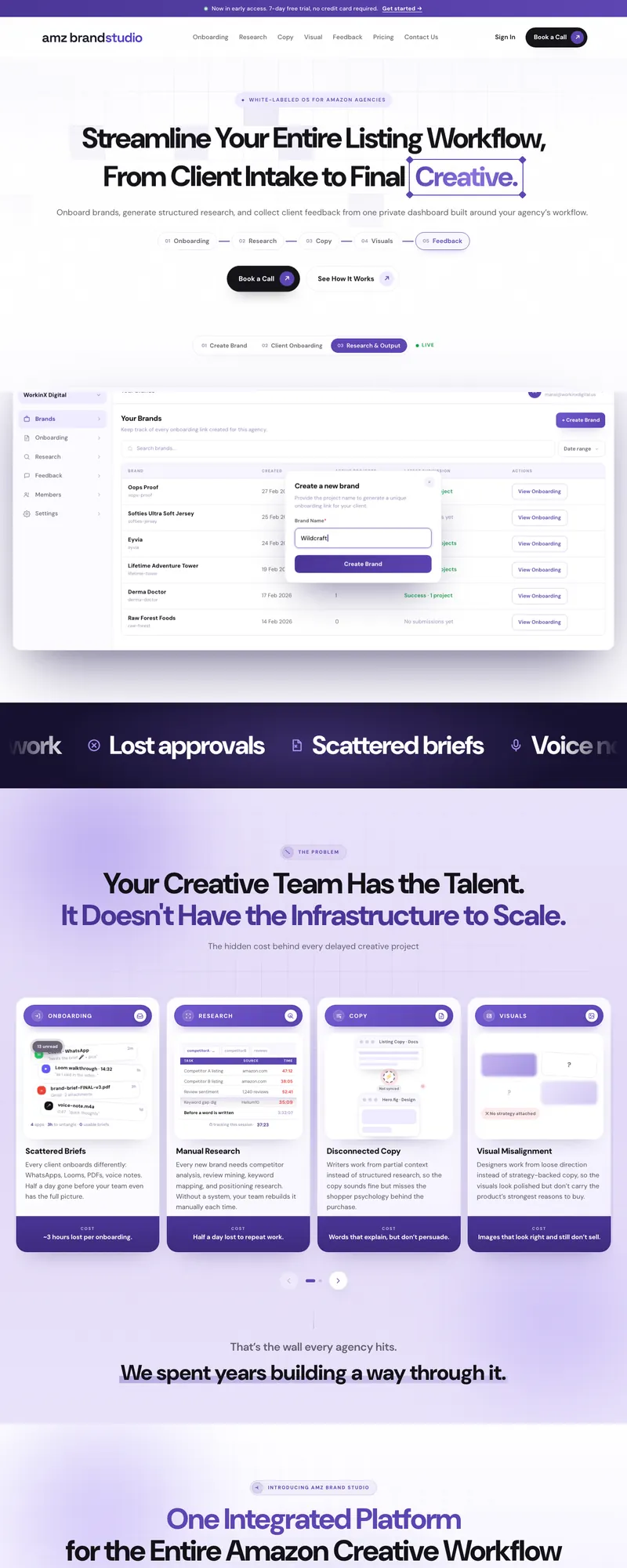 The AMZ Brand Studio website